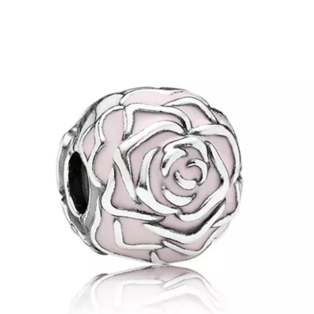 Pandora Sterling Silver & Enamel Rose Garden Clip